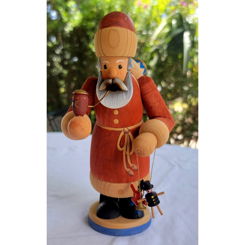 German Erzgebirge Santa Incense Smoker Wood Hand Carved Christmas Decor